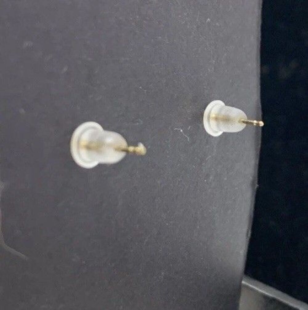 Vintage 14K Yellow Gold Classic Pearl Stud Earrings 7mm - Picture 3 of 6
